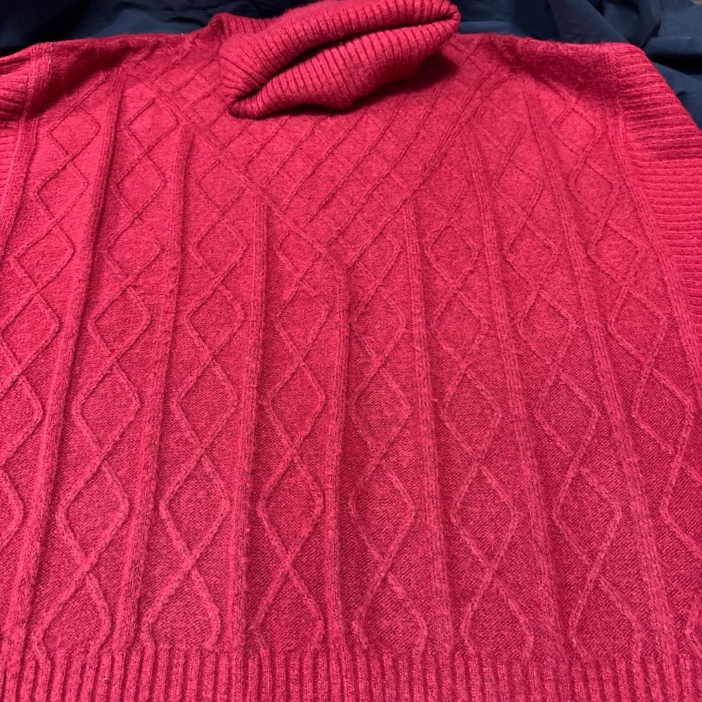 LOFT Women's, Size Small, Red Cowl Neck Sweater